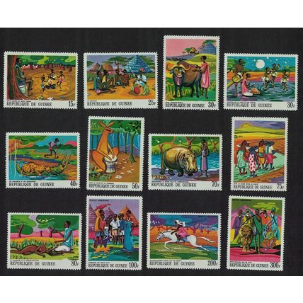 Guinea Paintings of African Legends 12v 1968 MNH SG#644-656 MI#480A-492A