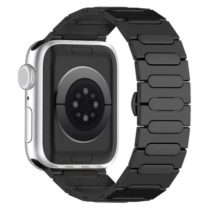 Oval Butterfly Buckle Titanium Alloy Watch Band, For Apple Watch Series 6 44mm,