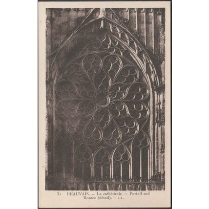 Rosace, Portail Sud, La Cathédrale, Beauvais, c.1920s - Lévy et Neurdein CPA