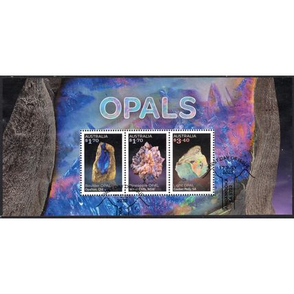 AUSTRALIA: 2025, OPALS DOMESTIC POST, USED (FDI) MINIATURE SHEET 371/372 +
