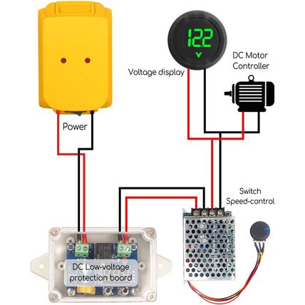 Power Wheel Battery Adapter Converter Kit Fit for Dewalt 18V 20V Battery with Vo
