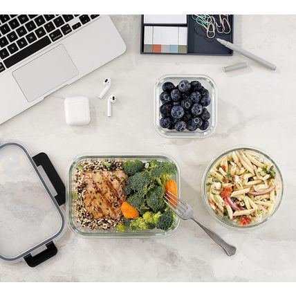 Joyjolt Joyful 24Pc(12 Airtight, Freezer Safe Food Storage Containers and 12 Lid