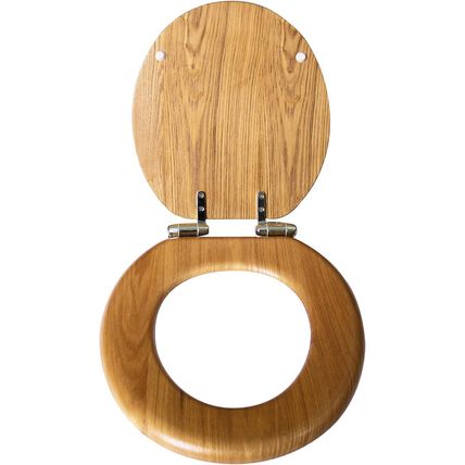 Design House 561241 Dalton Bath Accessories, round Toilet Seat, Honey Oak