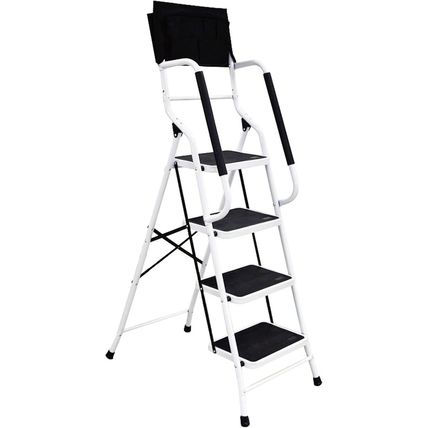 Wiberwi 4 Step Ladder with Handrails 500 Lb Capacity Step Stool Folding Portable