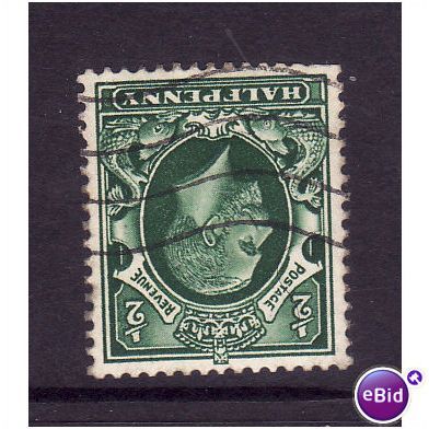 Great Britain 1934 / 36 GEORGE V 1/2d GREEN WMK INVERT SG 439i USED