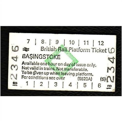 Railway Platform Ticket BASINGSTOKE BRB(S) Green Diamond Edmondson 2346
