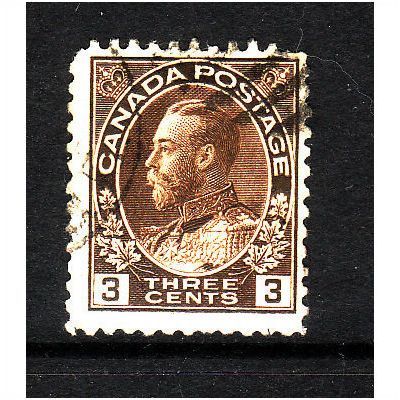 CANADA 1911 3c BROWN SG 204 FINE USED