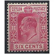 Ceylon 1903 SG269 6c Carmine Mounted Mint . .