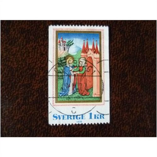 Sweden 1976 Christmas 1k Mary visiting Elizabeth fine used stamp SG909 religion