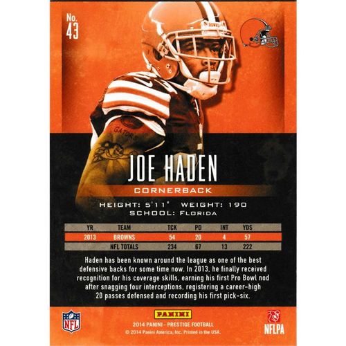 2014 Panini Prestige 43 Joe Haden Cleveland Browns