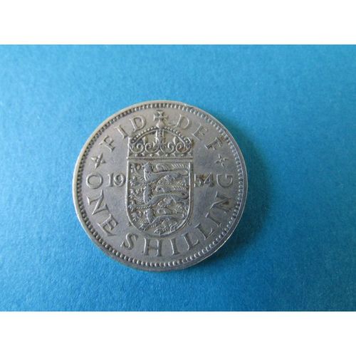 1954 QUEEN ELIZABETH II ENGLISH SHIELD ONE SHILLING FREE POST. Y