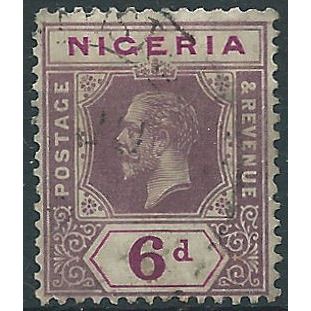 Nigeria 1914 SG7 6d Dull & Bright Purple Fine Used . . ..
