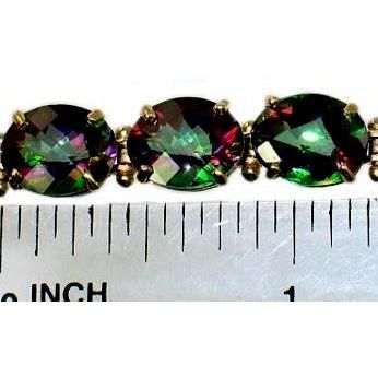 Mystic Fire Topaz, 10KY Gold Bracelet, B003