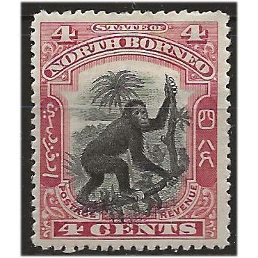 North Borneo 1900 SG99 4c Black & Carmine Mounted Mint . ..