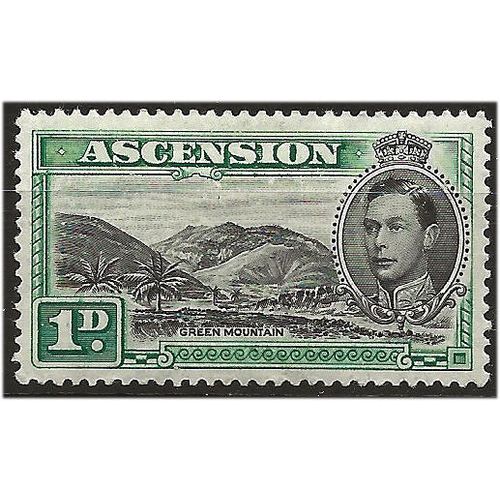 Ascension 1938 SG39 1d Black & Green PERF 12.5 Mounted Mint . ..