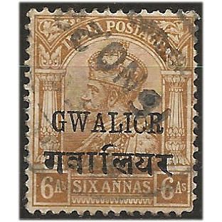 Gwailor (ICS) 1912 SG73 6a Yellow-Bistre Good/Fine Used ....