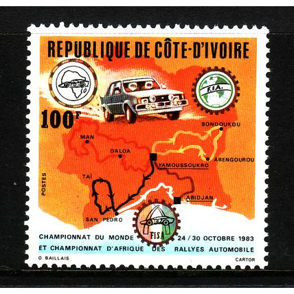 IVORY COAST 1983 CAR RALLY 100F SG 786 U/M MINT#4