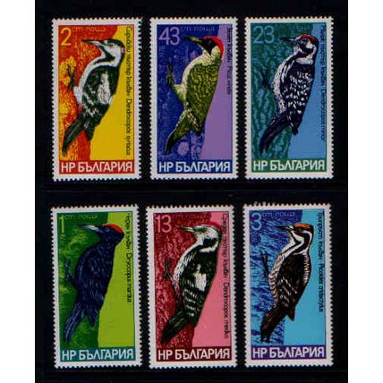 BULGARIA 1978 WOOD PECKERS SG 2860 / 2865 SET 6 VALS U/M MINT #3