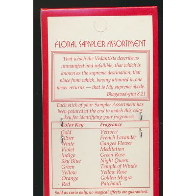 Floral Sampler, Mystic Temple Stick Incense, 10 Sticks All Different Scents