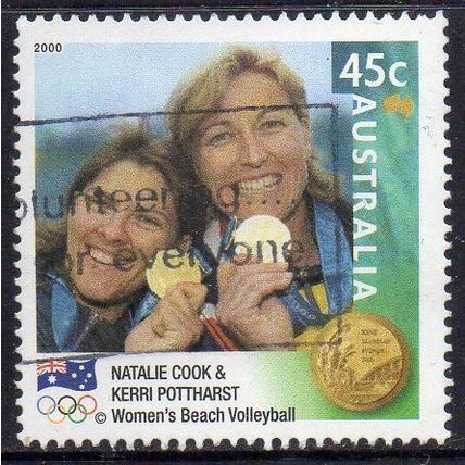 Australia 2000 Olympic Gold Medal Winners - Cook/Pottharst, Volleyball 45c Used#