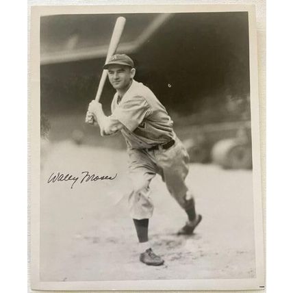 Wally Moses (d. 1990) Signed Autographed Vintage 8x10 Photo Philadelphia A's