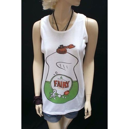 Fairy Pop Art T shirt Vest White Medium Kitsch Party Indie Fashion Tank Top M