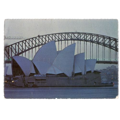 SYDNEY OPERA HOUSE.N.S.W. AUSTRALIA used postcard with agate stamp c.1973 =