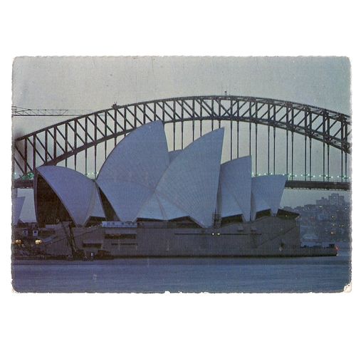 SYDNEY OPERA HOUSE.N.S.W. AUSTRALIA used postcard with agate stamp c.1973 #