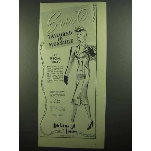 1939 Dickins & Jones Suit Ad - Tailored to Measure