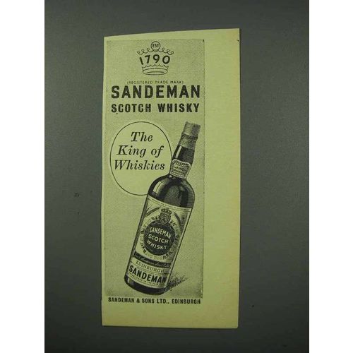 1960 Sandeman Scotch Whisky Ad - The King