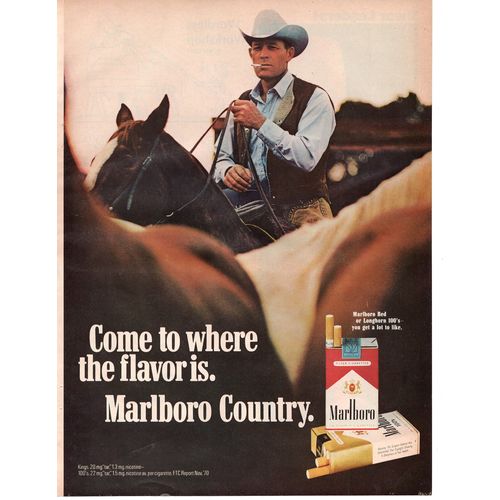 Marlboro Cigarettes vintage full page Print Ad August 1971