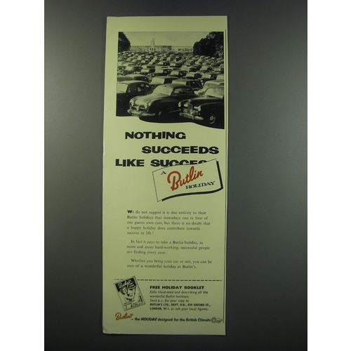 1957 Butlin Holiday Ad - Nothing succeeds like a Butlin Holiday