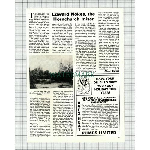 (8476) EDWARD NOKES Hornchurch Miser - 1982 Article