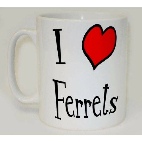 I Heart Ferrets Mug Can Personalise Funny Love Animal Lover Ferret Keeper Gift