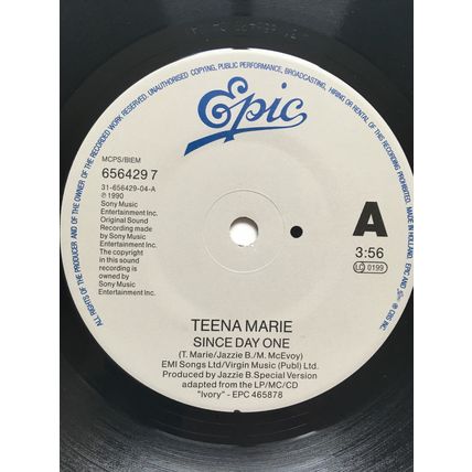 TEENA MARIE - SINCE DAY ONE (UK 1990 7" VINYL - PICTURE SLEEVE)