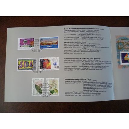 United Nations Geneva 1990 Annual Collection Card SGG182-92 fine used stamps