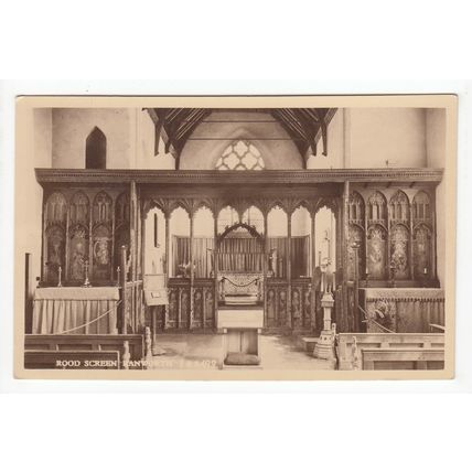 Rood Screen St Helen's Church Ranworth Postcard Norfolk 499