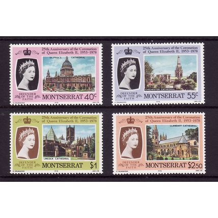 MONTSERRAT 1979 CATHEDRALS SET 4 VALS U/M MINT#4