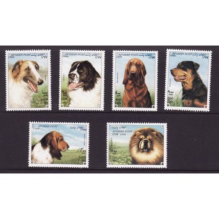 AFGHANISTAN 1998 DOGS SET 6 VALS U/M MINT#4