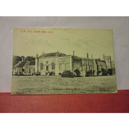 S W VIEW, LACOCK ABBEY, CHIPPENHAM, WILTSHIRE used antique postcard 1909 pm =
