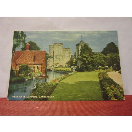 WEST GATE GARDENS, CANTERBURY used vintage postcard by J. Salmon 1958 pm /