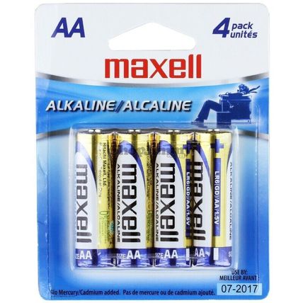 Maxell AA 1.5V (Blister Card) - Alkaline - 4 Pack - LR6-4BP