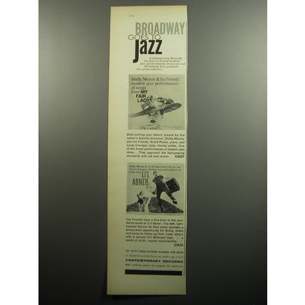 1957 Contemporary Records Ad - Shelly Manne & His Friends' modern jazz