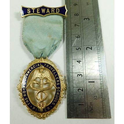 RCTA Royal Commercial Travellers Schools Pinner Steward Enamel Jewel Medal