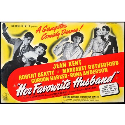 HER FAVOURITE HUSBAND 1950 Jean Kent, Robert Beatty, Gordon Harker TRADE ADVERT