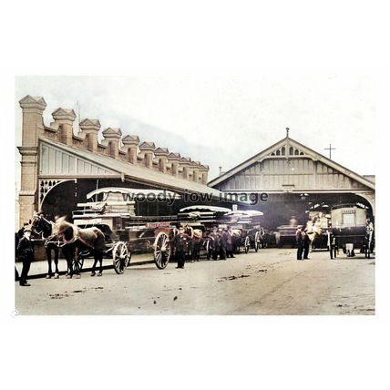 ptc2602 - Lancs. - White Star Line Horse Buses await Fares Liverpool - print 6x4