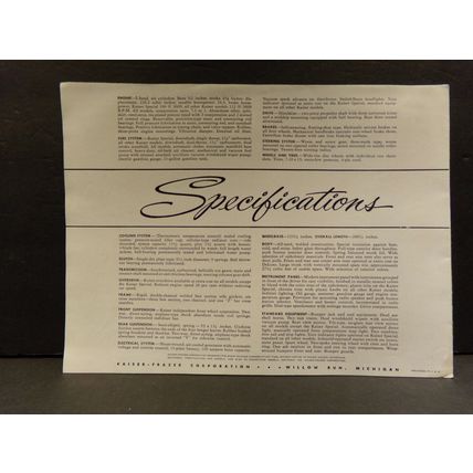 The 1949 Kaiser Sales Brochure