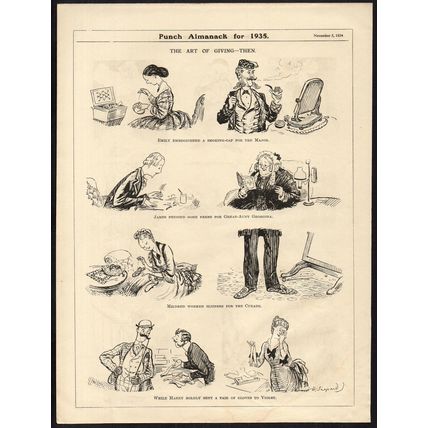 ART OF GIVING - THEN 1934 Ernest Howard Shepard PUNCH CARTOON PAGE