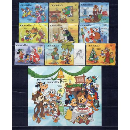 Anguilla 596-605 MNH Disney Christmas in England ZAYIX 0701M0056