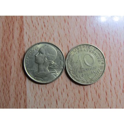 France Republic 1972 10 Centimes Coin